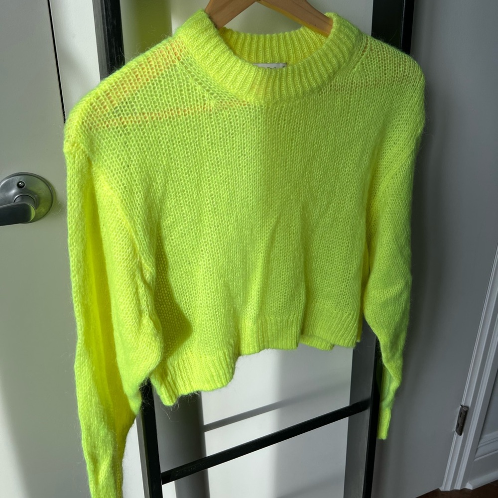 Aritzia TNA Mohair Yellow Women's Sweater